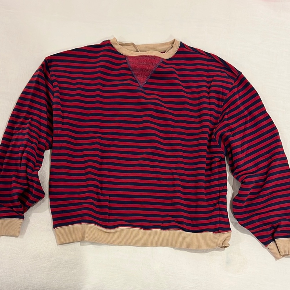 Free People Classic Striped Oversized Crewneck size XS